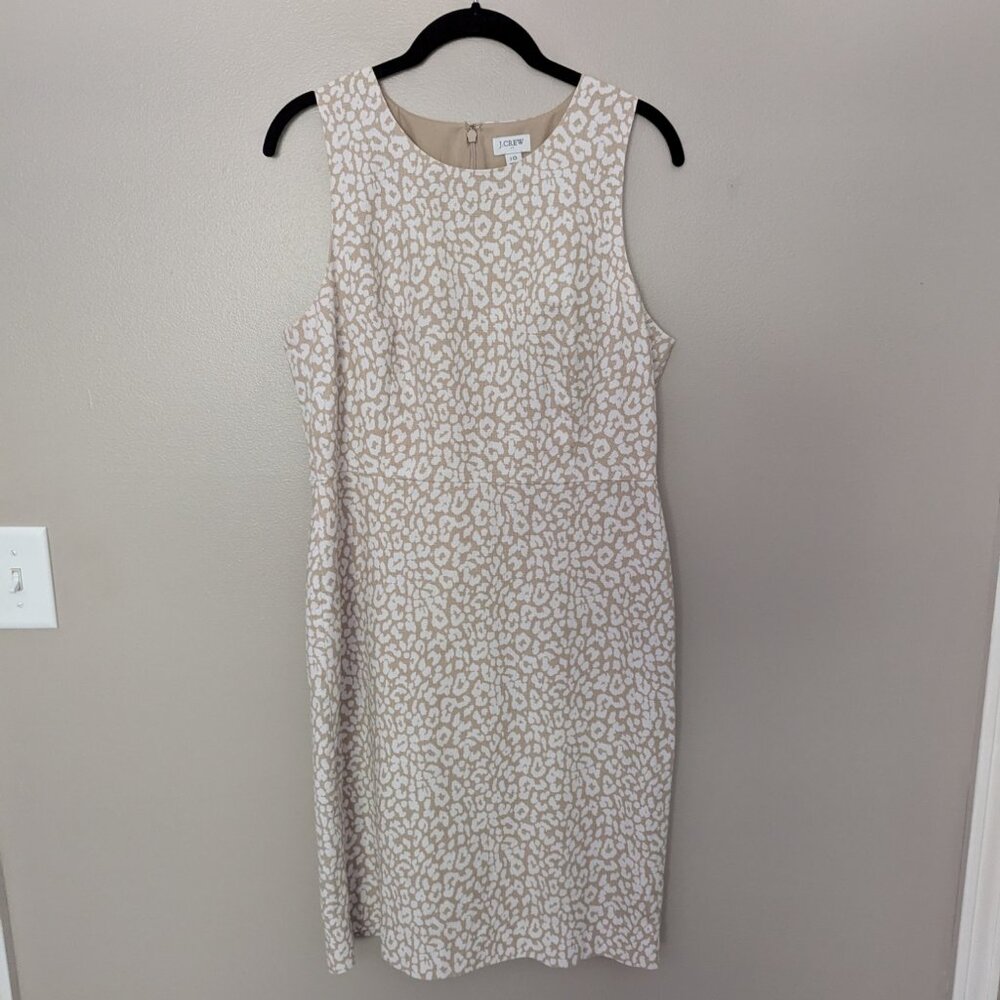 J Crew Factory print sheath leopard suiting dress work